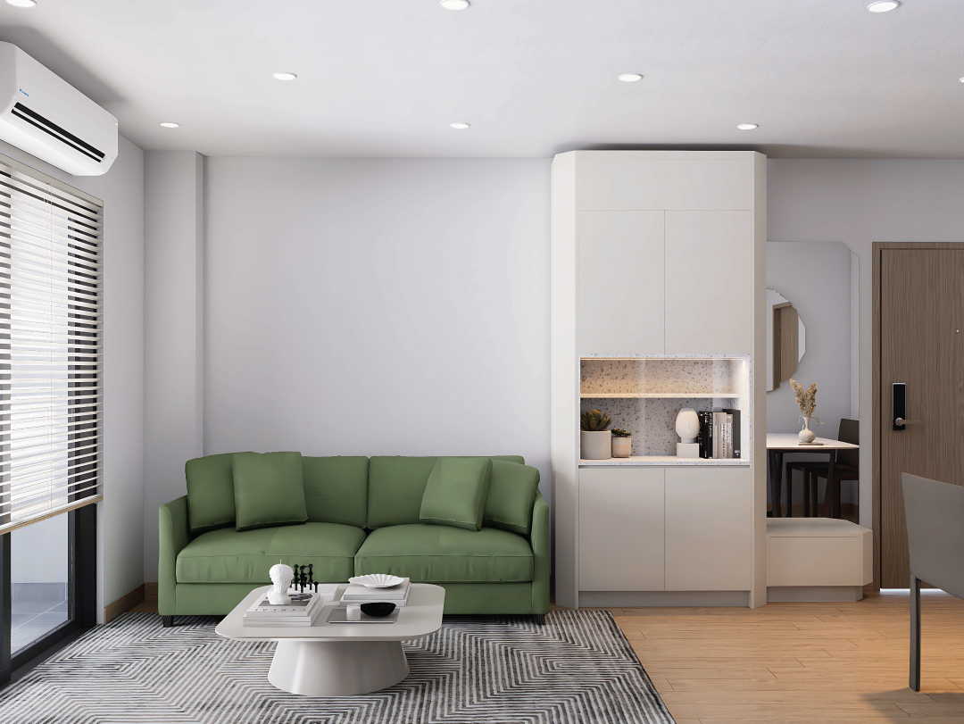 Phối cảnh 3D nội thất căn hộ 2 phòng ngủ 2WC Việt Hàn Capital