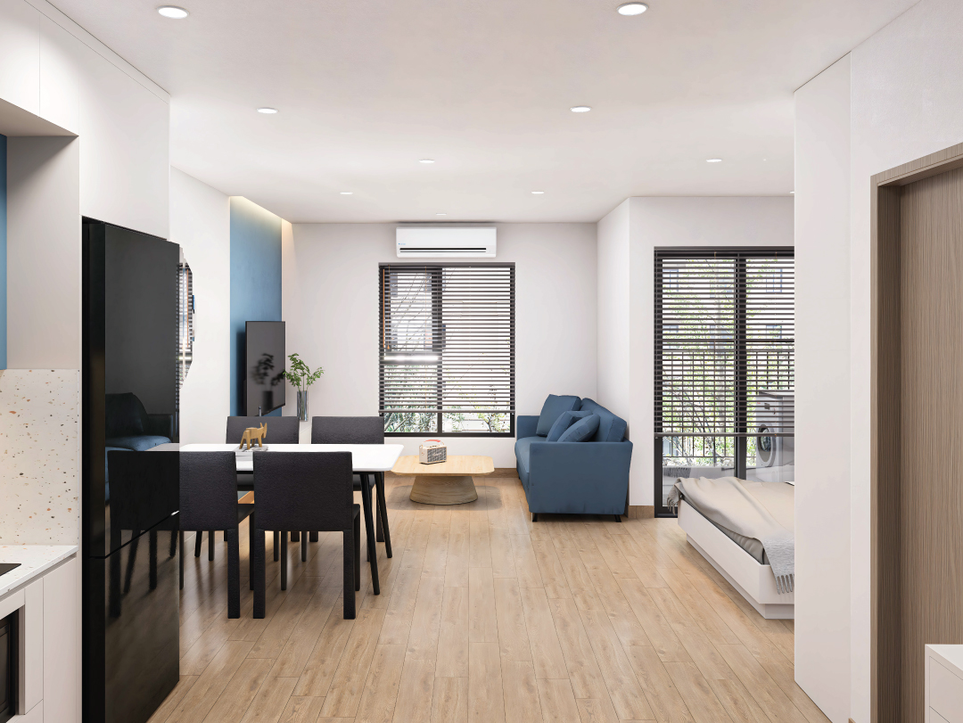Phối cảnh 3D nội thất căn hộ studio loại 2 Việt Hàn Capital