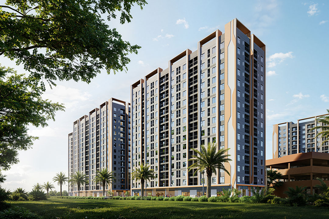 Phối cảnh tổng thể dự án NOXH Việt Hàn Capital Phổ Yên, Thái Nguyên
