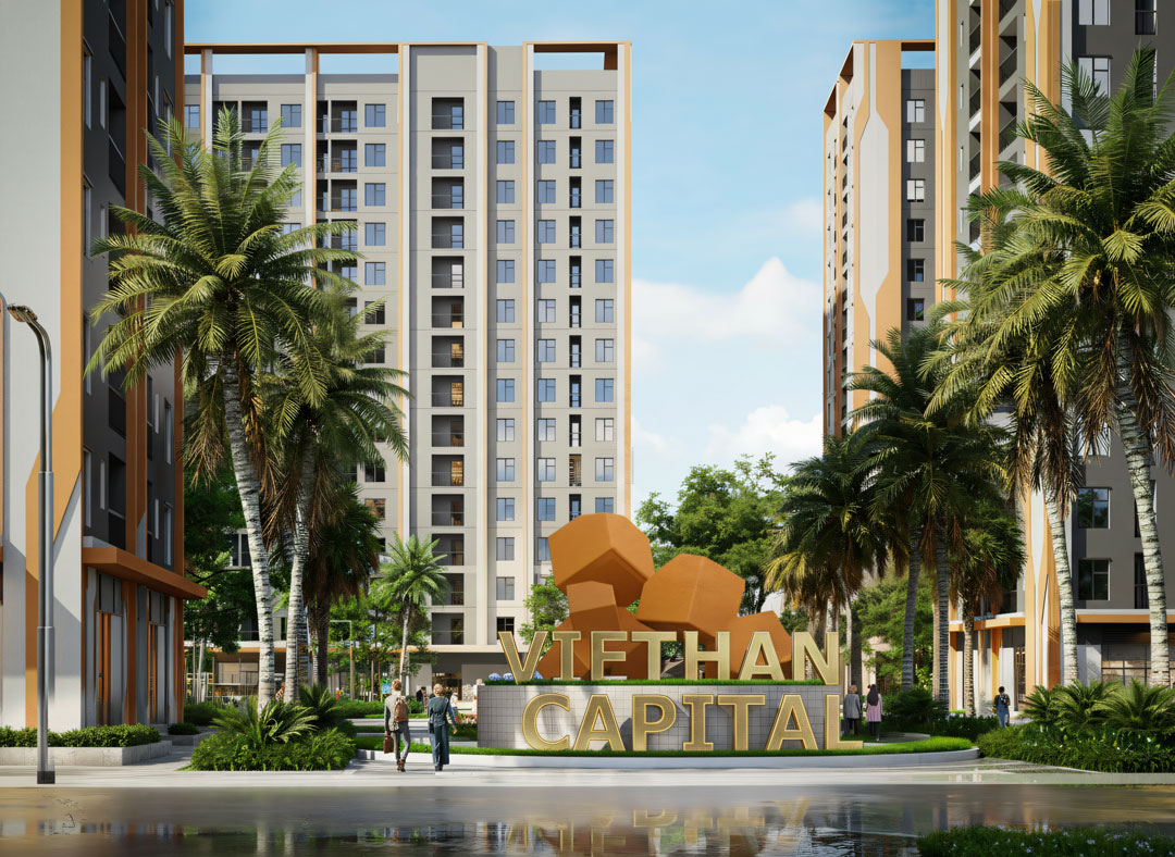 Phối cảnh cổng chào dự án NOXH Việt Hàn Capital