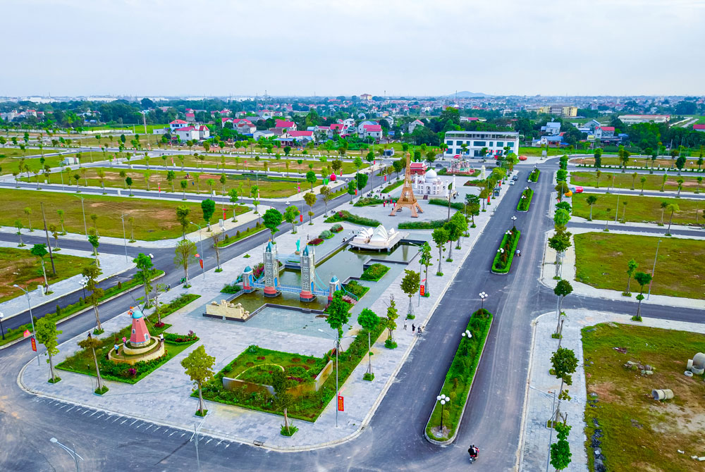 Công viên quảng trường Việt Hàn 10.000m² nhìn từ trên cao tại Phổ Yên Thái Nguyên