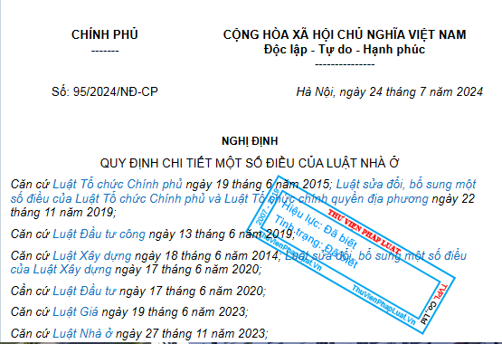 Nghị định 95/2024 về tái định cư 