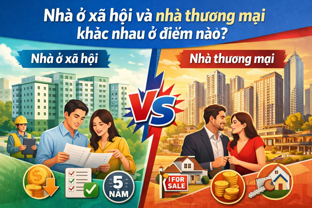 Nhà ở xã hội và nhà thương mại khác nhau như thế nào