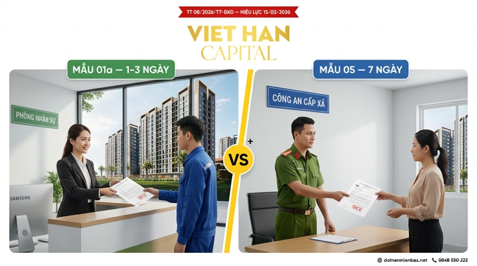 Xác nhận thu nhập mua NOXH Việt Hàn Capital Thái Nguyên 2026 Mẫu 01a và Mẫu 05