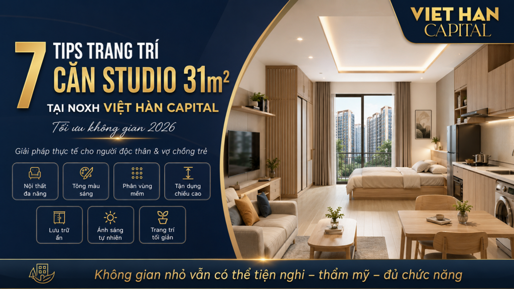 7 Tips Trang Trí Căn Studio 31m² Tại NOXH Việt Hàn Capital