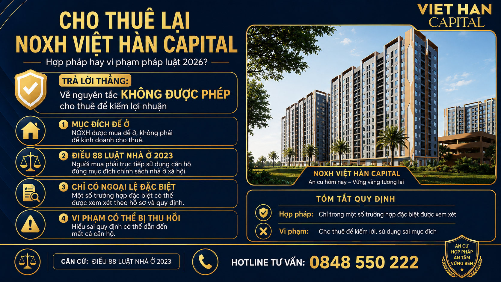 Cho Thuê Lại NOXH Việt Hàn Capital
