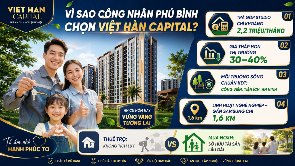Công nhân Phú Bình lựa chọn Việt Hàn Capital làm tổ ấm Công nhân Phú Bình lựa chọn Việt Hàn Capital làm tổ ấm