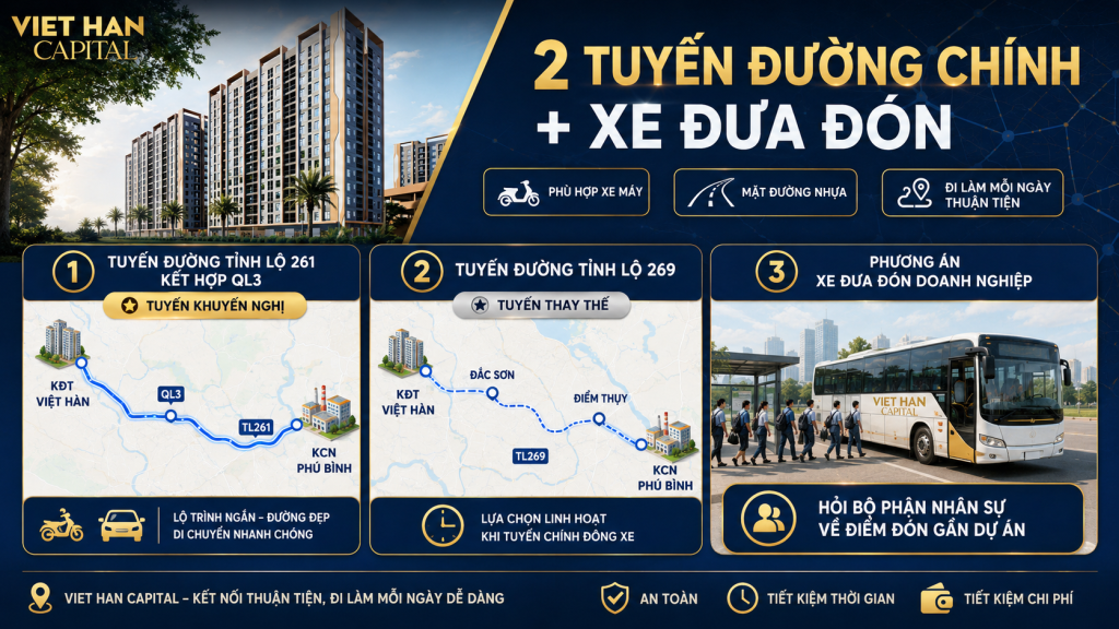 Phương án di chuyển hàng ngày của công nhân Phú Bình Phương án di chuyển hàng ngày của công nhân Phú Bình