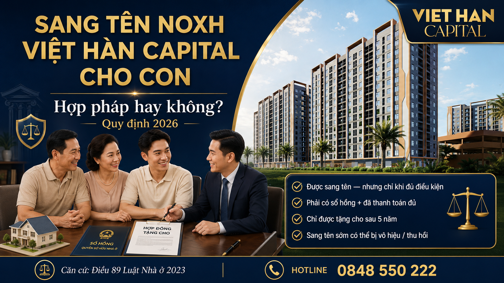 Sang Tên NOXH Việt Hàn Capital Cho Con