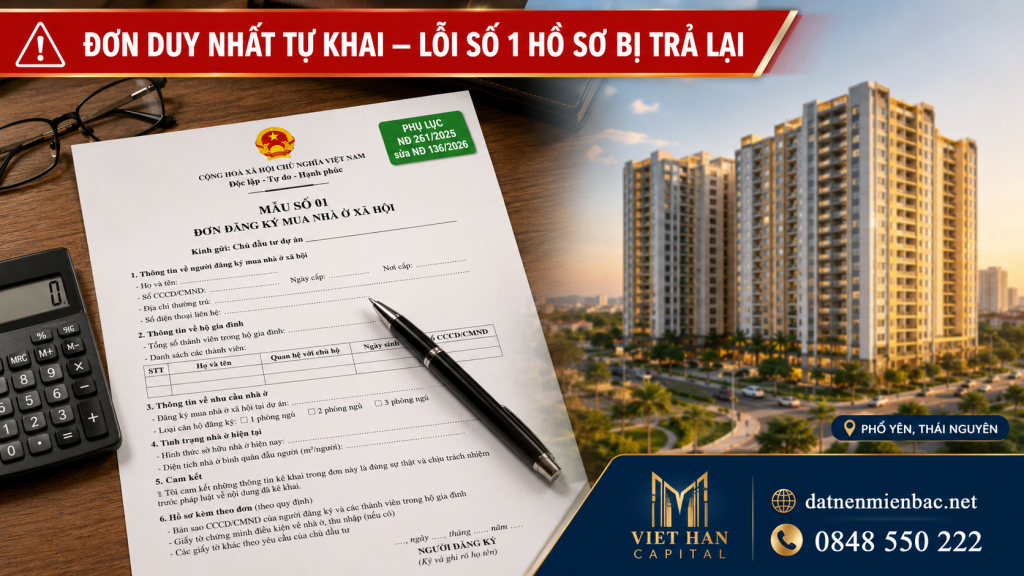 Mẫu số 01 đơn đăng ký mua NOXH Việt Hàn Capital theo Phụ lục NĐ 261/2025 sửa NĐ 136/2026