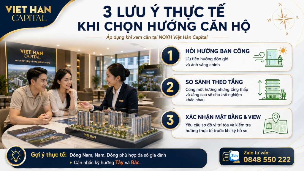 3 lưu ý thực tế khi chọn hướng căn hộ