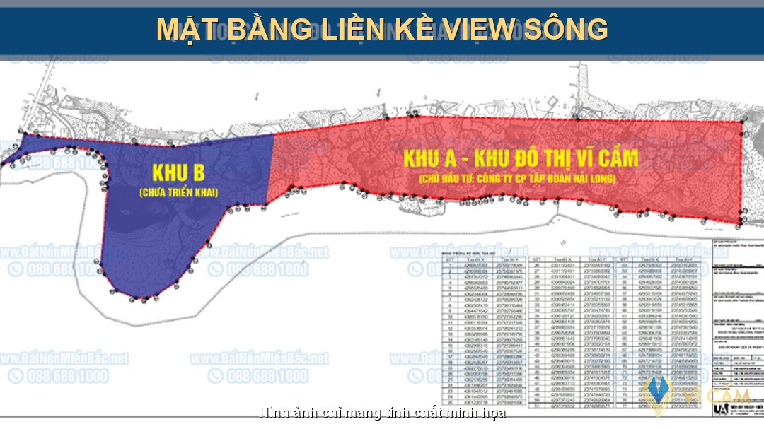 mặt bằng liền kề view sông