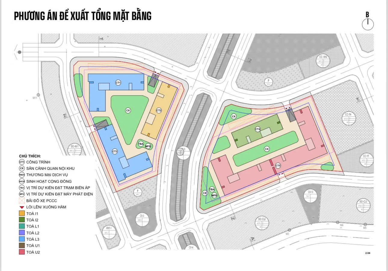 Mặt bằng phân khu NOXH An Phú