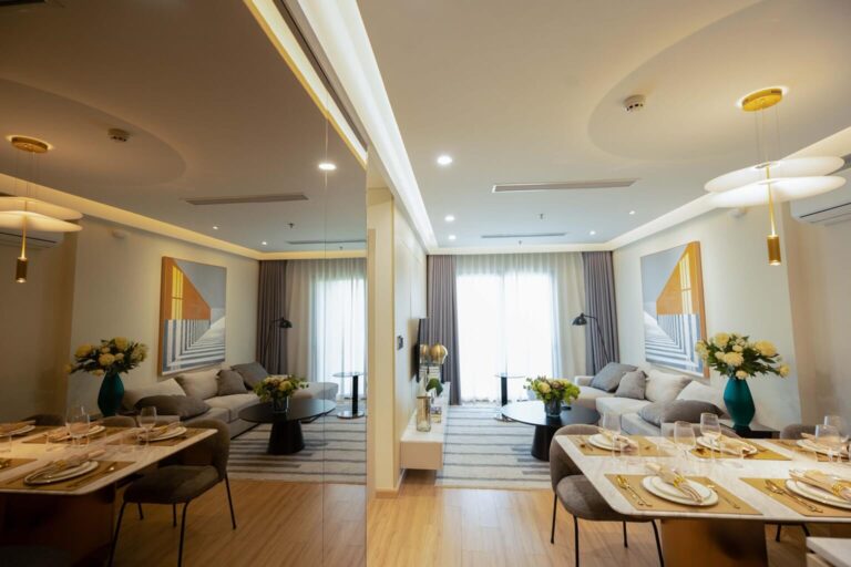 Không gian thiết kế căn hộ 2PN vuông vắn hiện đại tại Moonlight 2