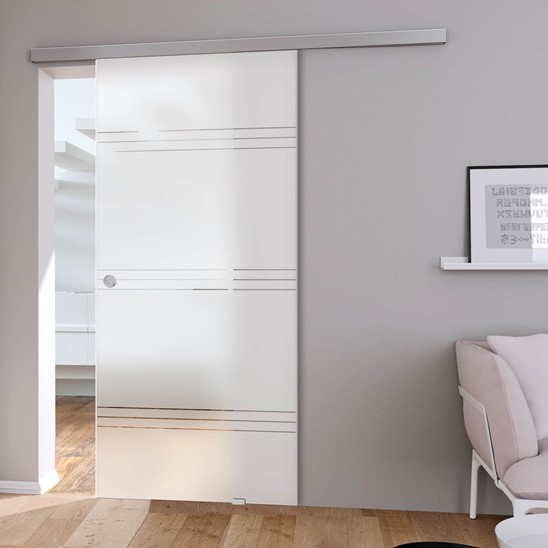 Thay kính vỡ và lắp cửa lùa treo cho shop tại Xuân Thủy Cầu Giấy