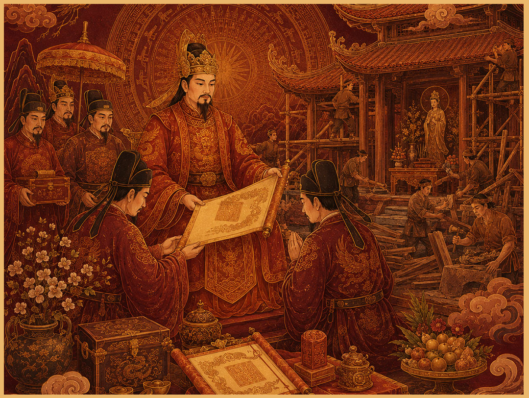 Tranh minh họa chiếu chỉ phong thần / ảnh sắc phong