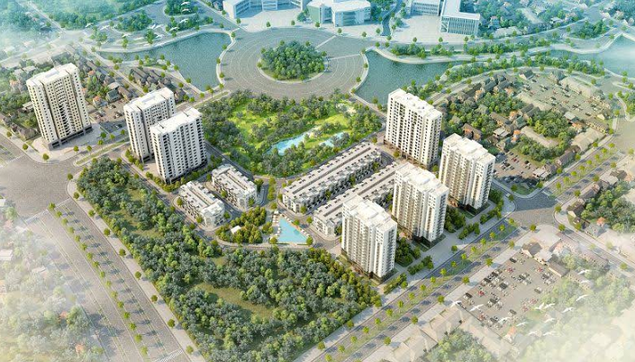 Khuôn viên thực tế khu nhà ở Báo Nhân Dân Xuân Phương Residence