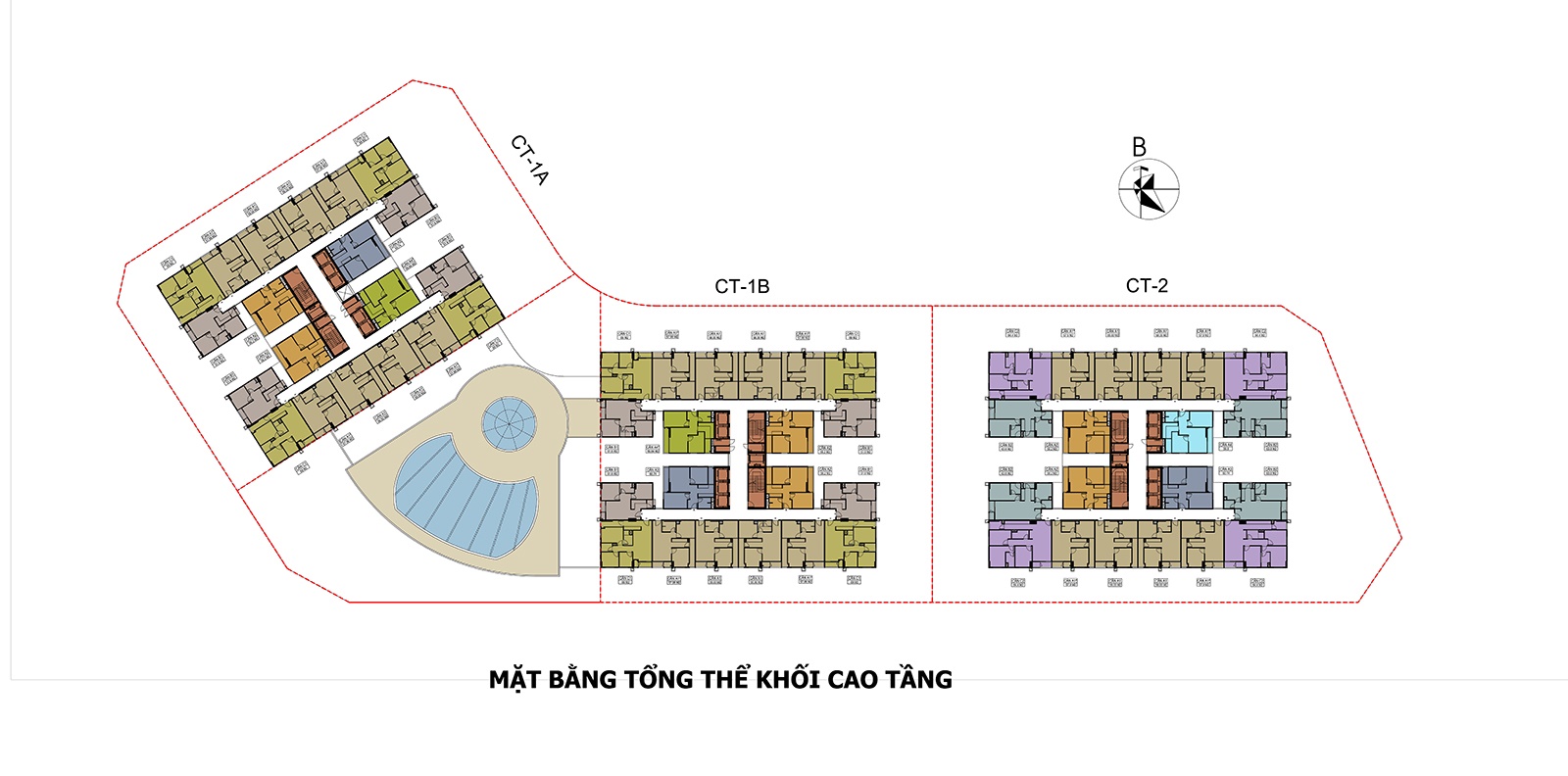 Mặt bằng khối cao tầng Hateco Apollo Xuân Phương