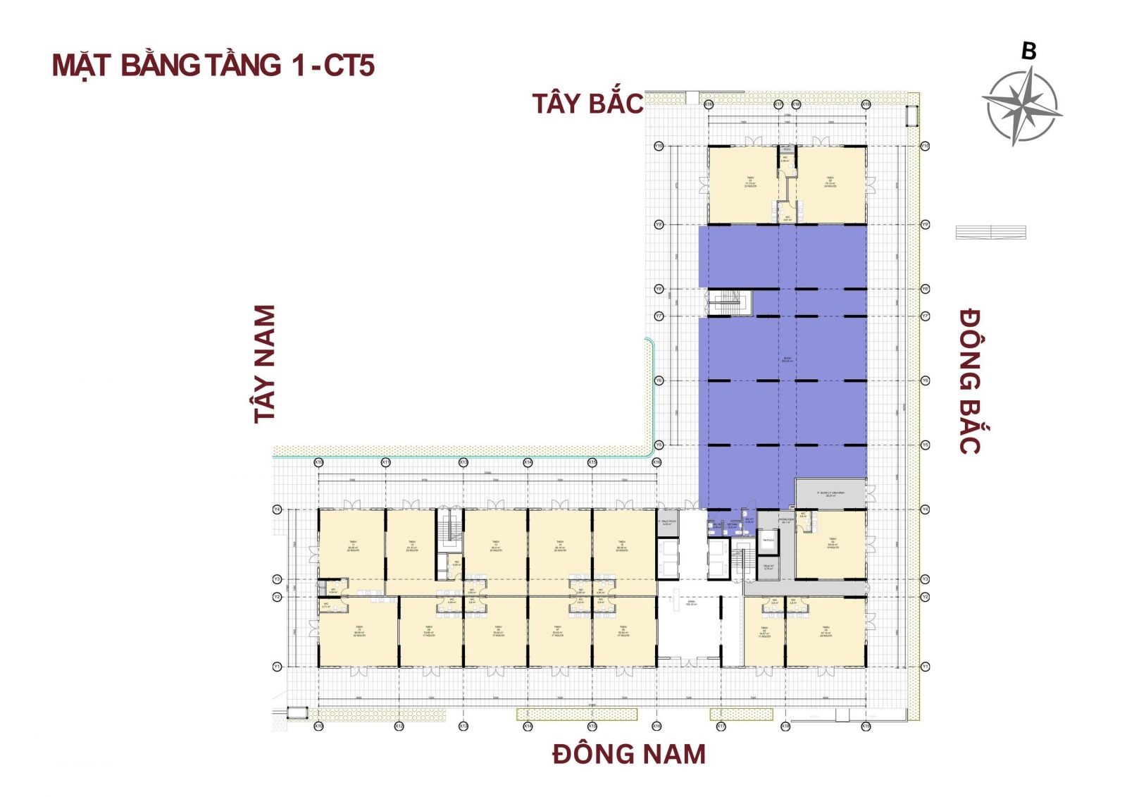 Mặt bằng Tầng 1 Tòa CT5 NOXH An Phú Phổ Yên