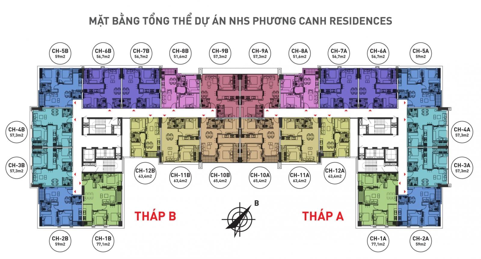 Mặt bằng tầng điển hình NT Home Phương Canh
