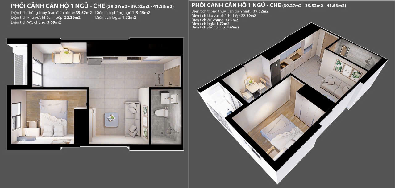 Thiết kế Căn hộ 1PN NOXH An Phú Phổ Yên