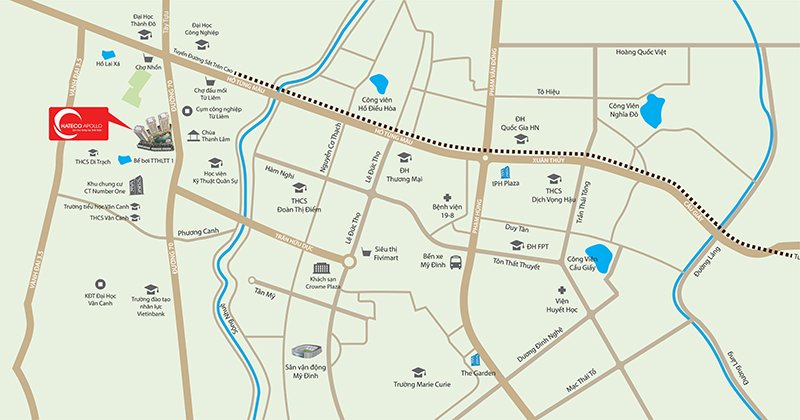 Vị trí chung cư Hateco Apollo Xuân Phương