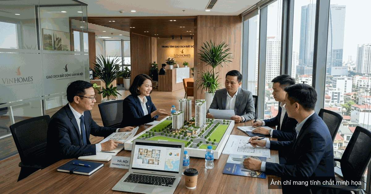 Môi giới bất động sản tư vấn hồ sơ dự án cho khách hàng tại văn phòng giao dịch