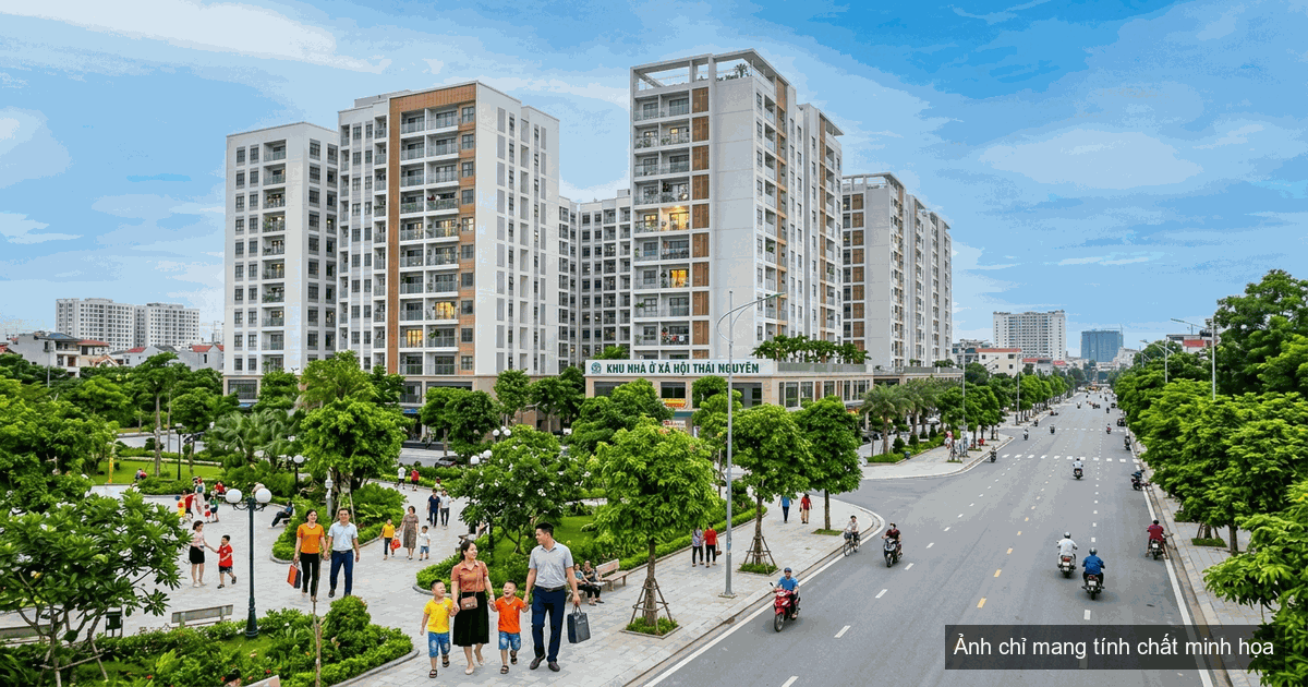 Khu nhà ở xã hội và đô thị hiện đại hoàn thiện hạ tầng tại Thái Nguyên kết nối các khu công nghiệp
