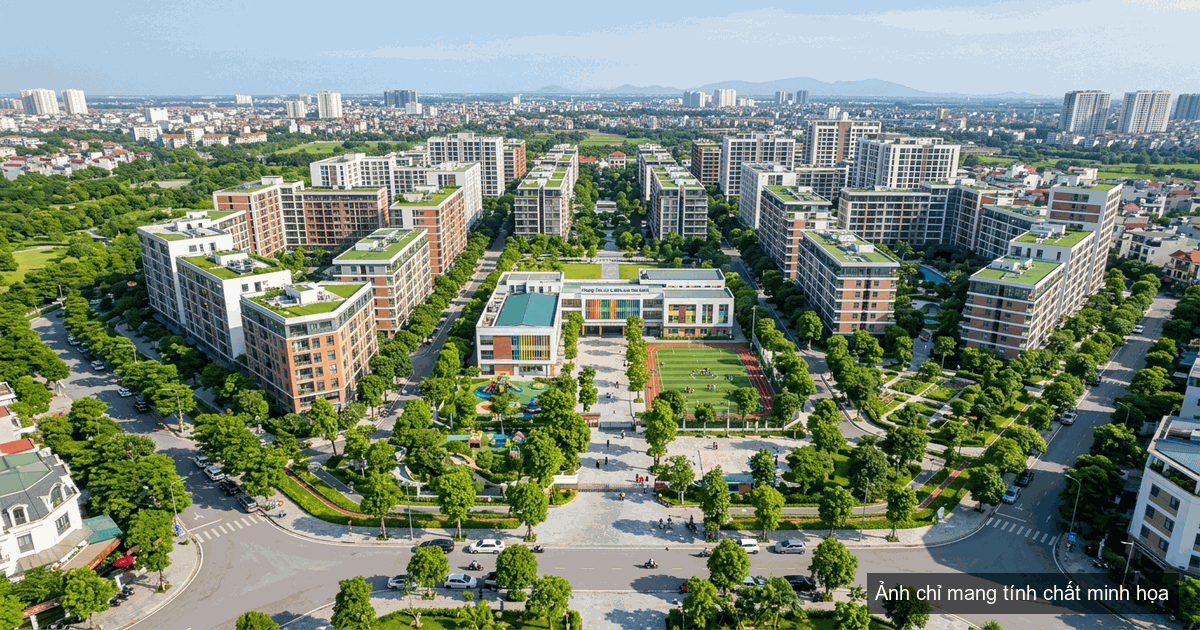Phối cảnh quy hoạch khu nhà ở xã hội tập trung đồng bộ hạ tầng trường học công viên tại Hà Nội
