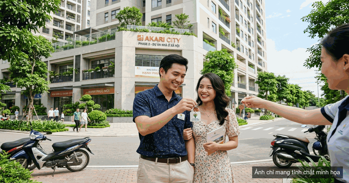Gia đình trẻ nhận bàn giao căn hộ nhà ở xã hội với nguồn vốn vay ưu đãi ngân hàng chính sách