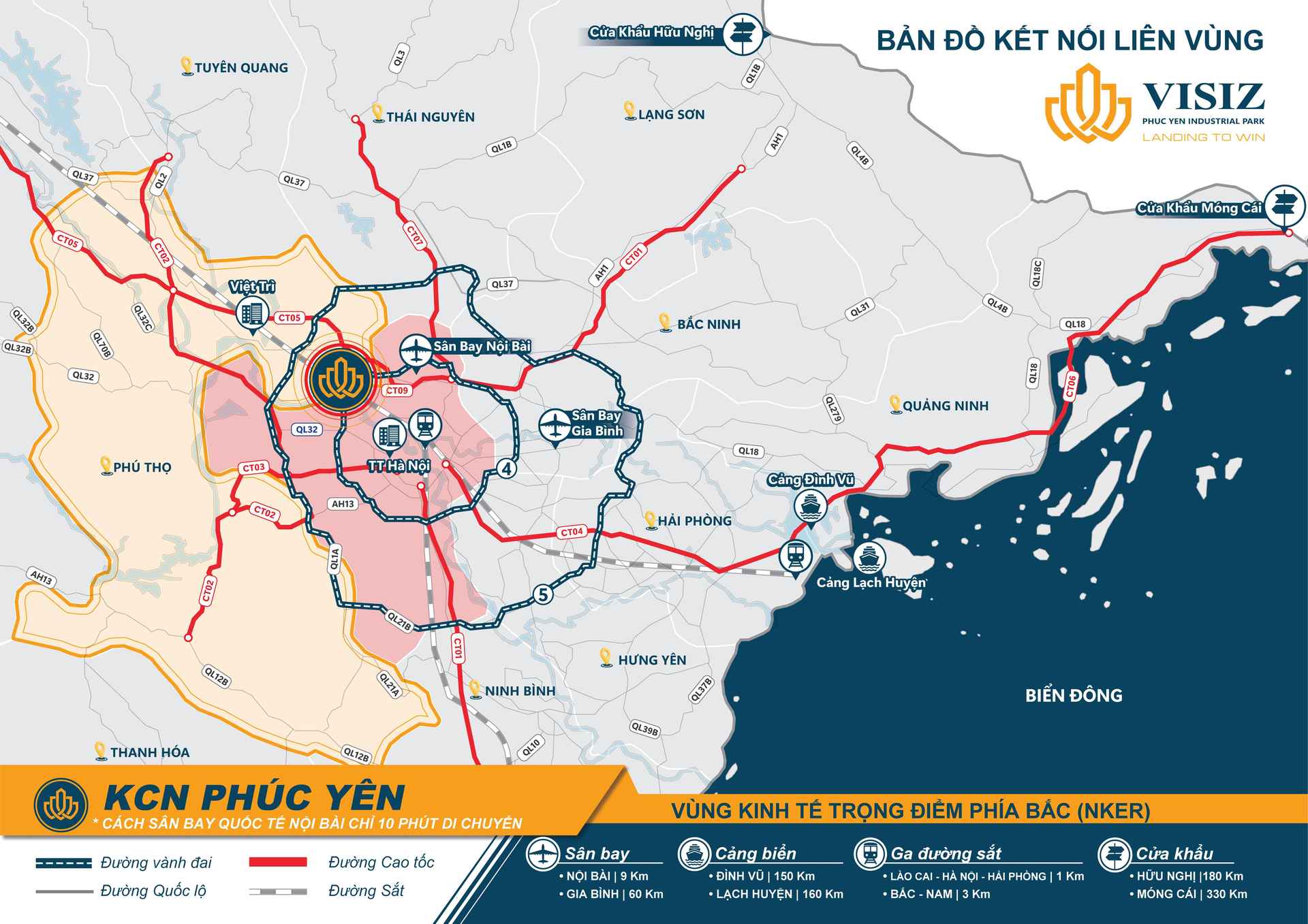 Bản đồ liên kết vùng KCN Phúc Yên