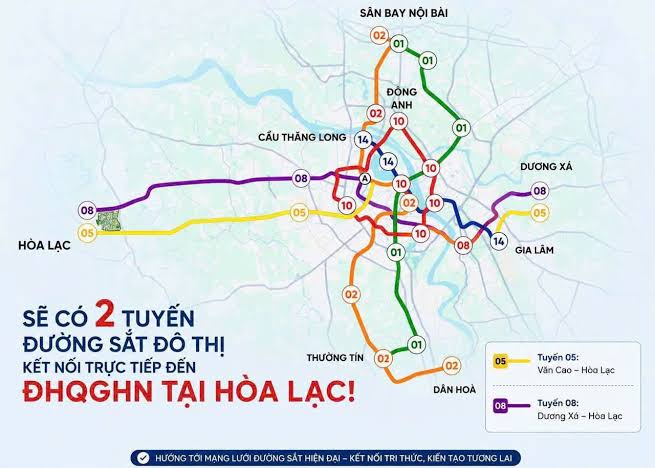 Bản đồ phân bố 9 xã mới khu vực Hòa Lạc Hà Nội sau sắp xếp đơn vị hành chính