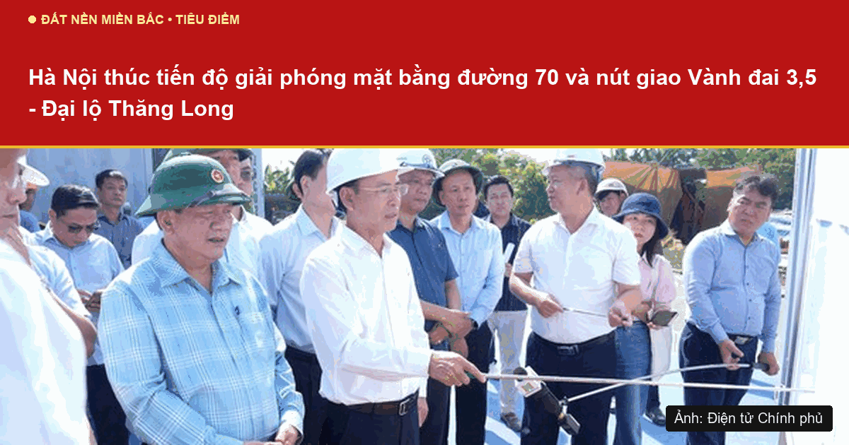 Thi công nút giao khác mức giữa đường Vành đai 3,5 và Đại lộ Thăng Long tại khu vực phía Tây Hà Nội
