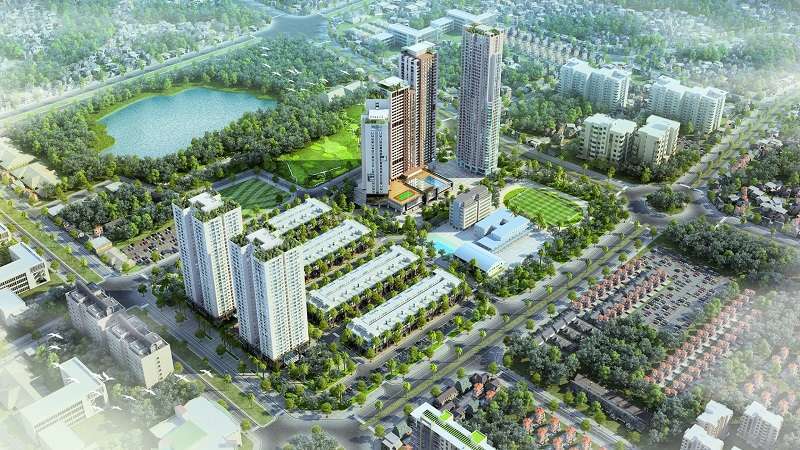 Toàn cảnh khuôn viên khu đô thị Mon City Mỹ Đình Nam Từ Liêm