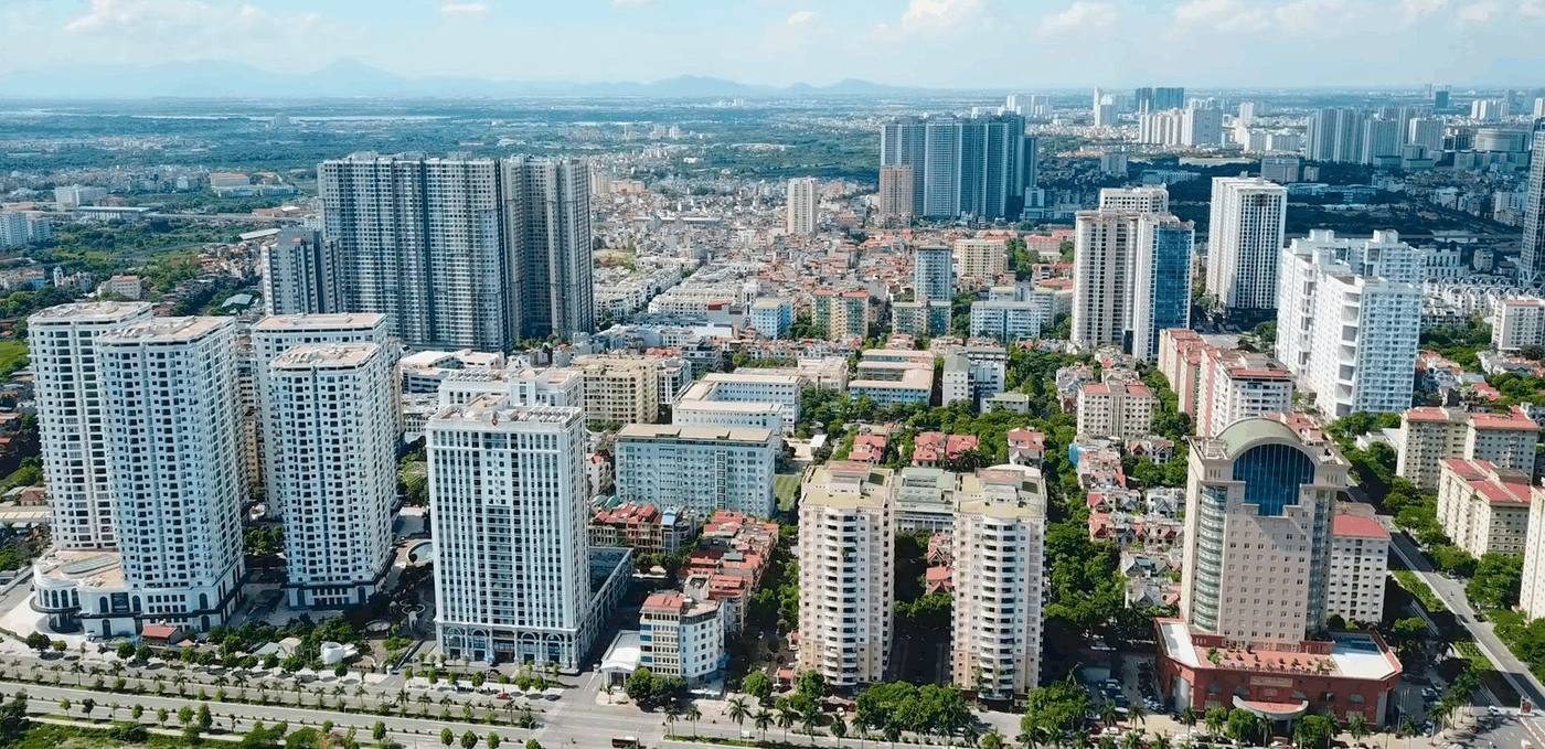 Dãy nhà liền kề TT1 KĐT Mỹ Đình 1 tiếp giáp trục Nguyễn Cơ Thạch