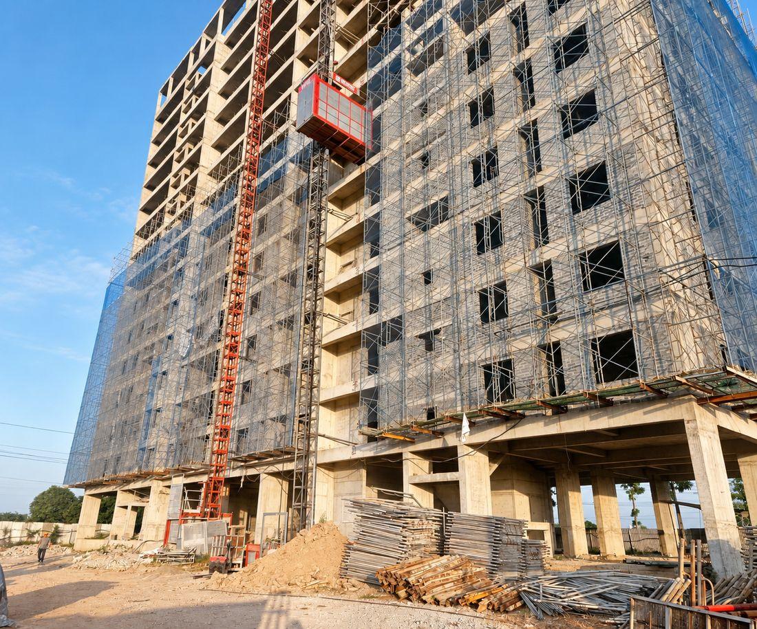 Lắp dựng giàn giáo thi công tầng 8 và 9 tòa CT5 NOXH Việt Hàn Capital ngày 19/10/2026