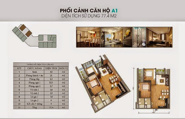 Căn A1 77.4m2 The Garden Hill