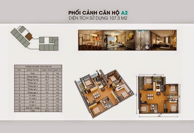 Căn A2 107.3m2 The Garden Hill
