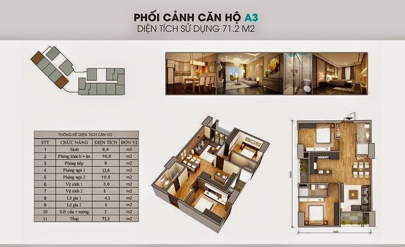 Căn A3 71.2m2 The Garden Hill