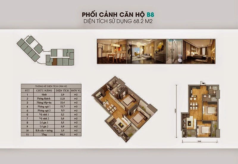 Căn B8 68.2m2 The Garden Hill