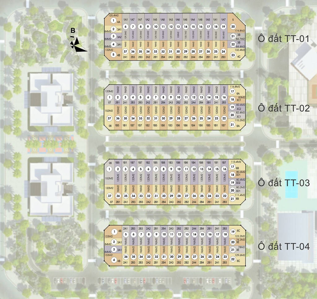 Mặt bằng phân lô nhà phố liền kề HD Mon City — HD Mon City