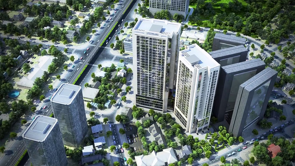 Phối cảnh The Garden Hill nhìn từ trục đường Phạm Hùng