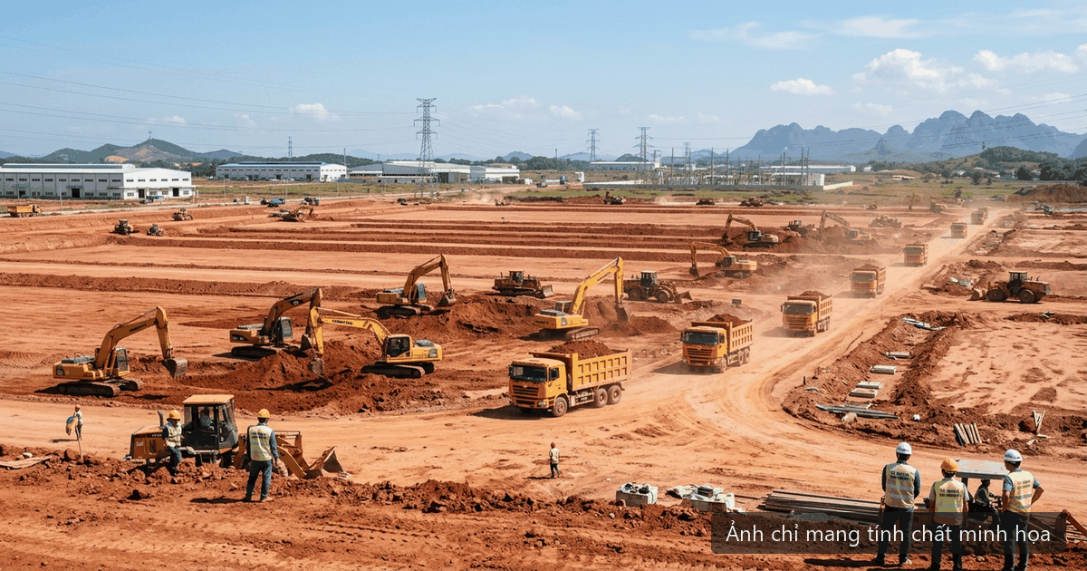 Thi công hạ tầng khu công nghiệp tại tỉnh Thái Nguyên năm 2026