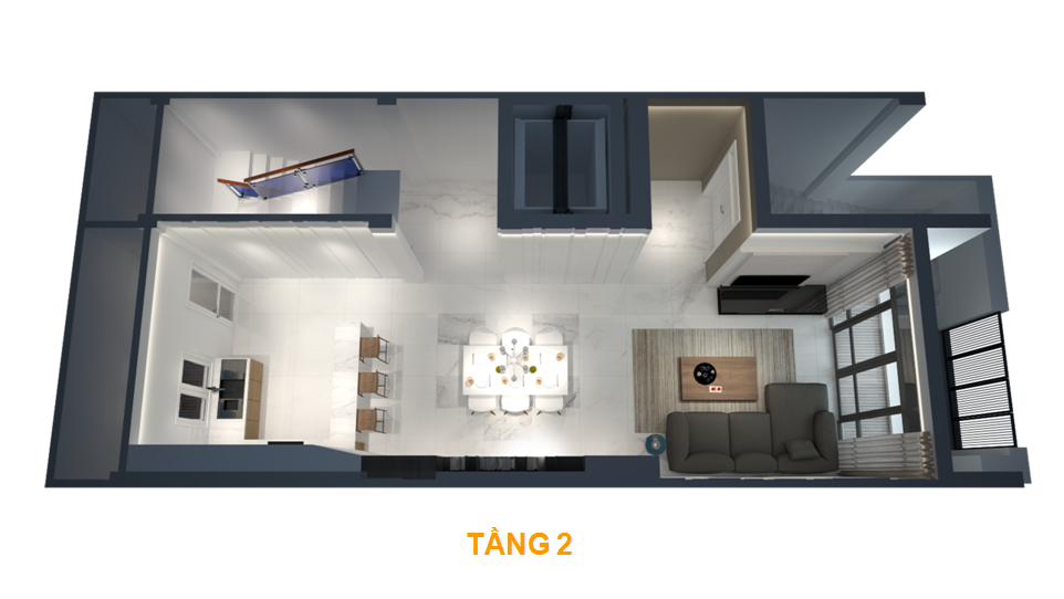 Thiết kế mặt bằng công năng tầng 2 Shophouse liền kề HD Mon City