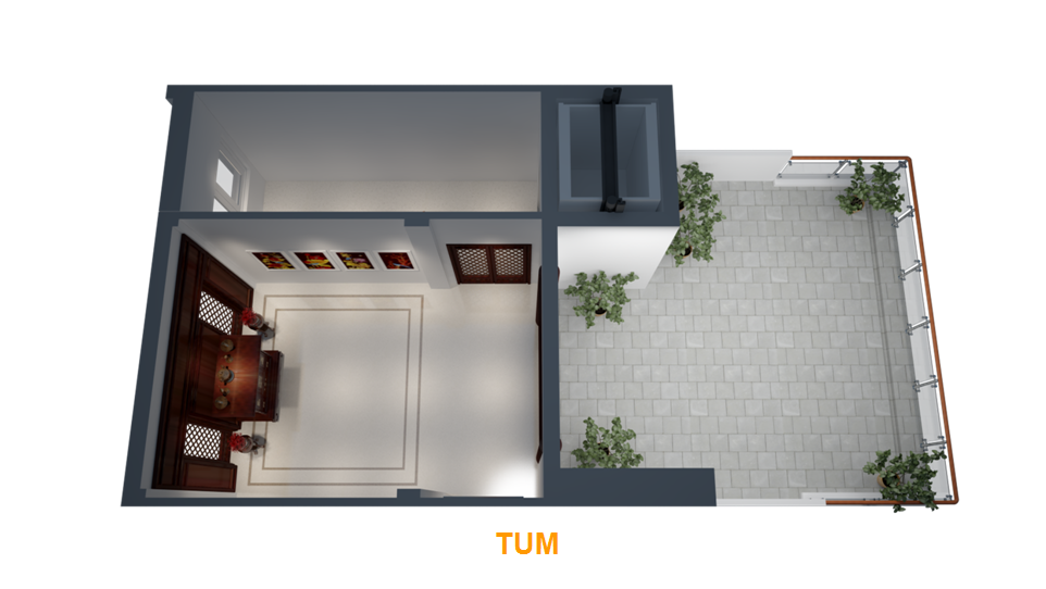 Thiết kế mặt bằng tầng tum Shophouse liền kề HD Mon City