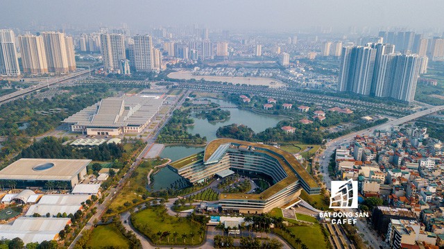 Toàn cảnh trên cao dải đô thị thấp tầng Mỹ Đình – Xuân Phương
