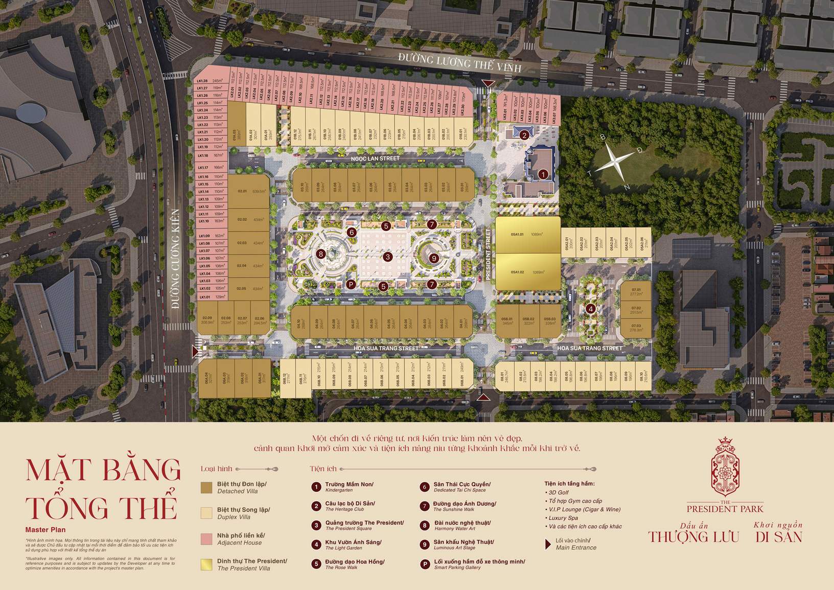 Tổng mặt bằng quy hoạch dự án The President Park Mễ Trì