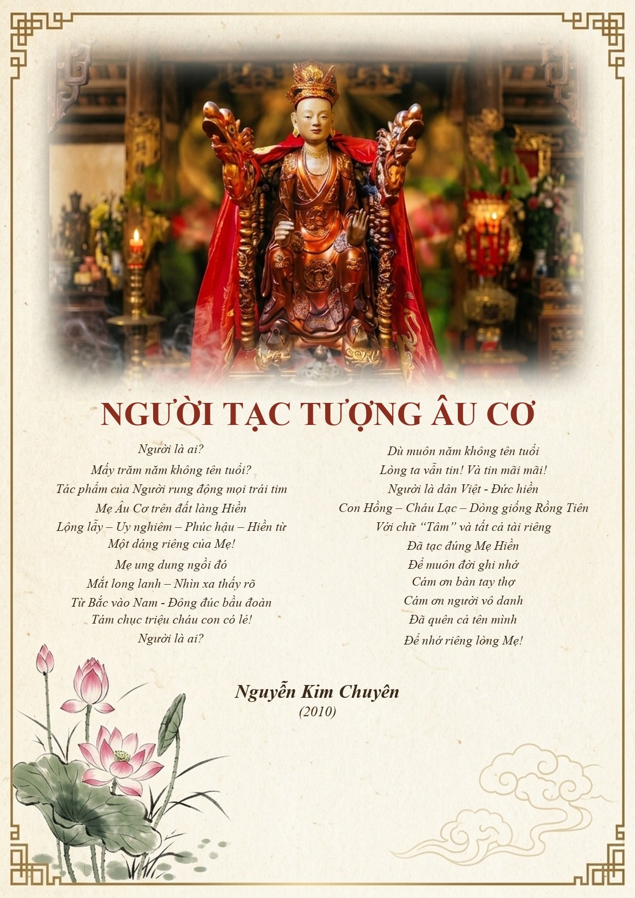 Người tạc tượng Âu Cơ